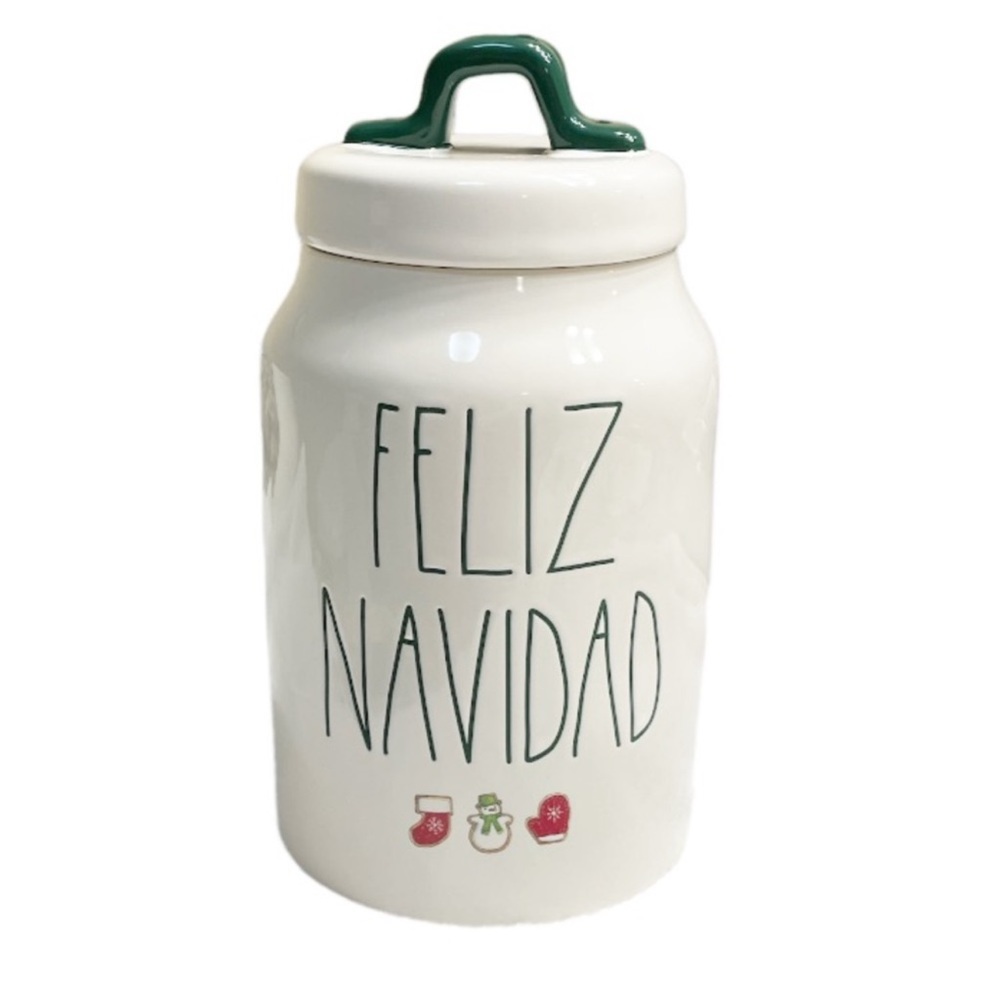 NEW Rae Dunn FELIZ NAVIDAD Christmas Canister w/Lid 🎄☃️🎄